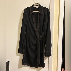 Black Veronica Beard Wrap Dress